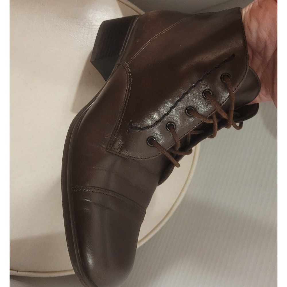 Easy Spirit Brown Leather Pixie Lace up Booties with block heels SZ 8.5 - Picture 9 of 9